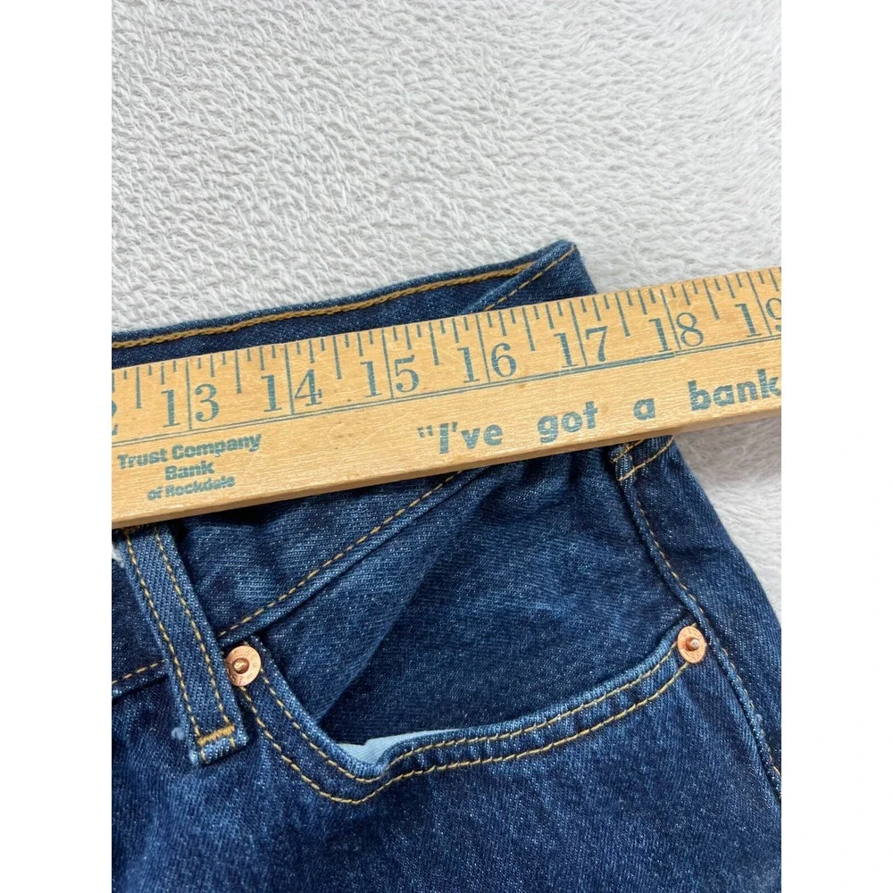 Levis 501 Jeans Mens 36x30 Dark Wash Button Fly Straight Leg Raw Hem